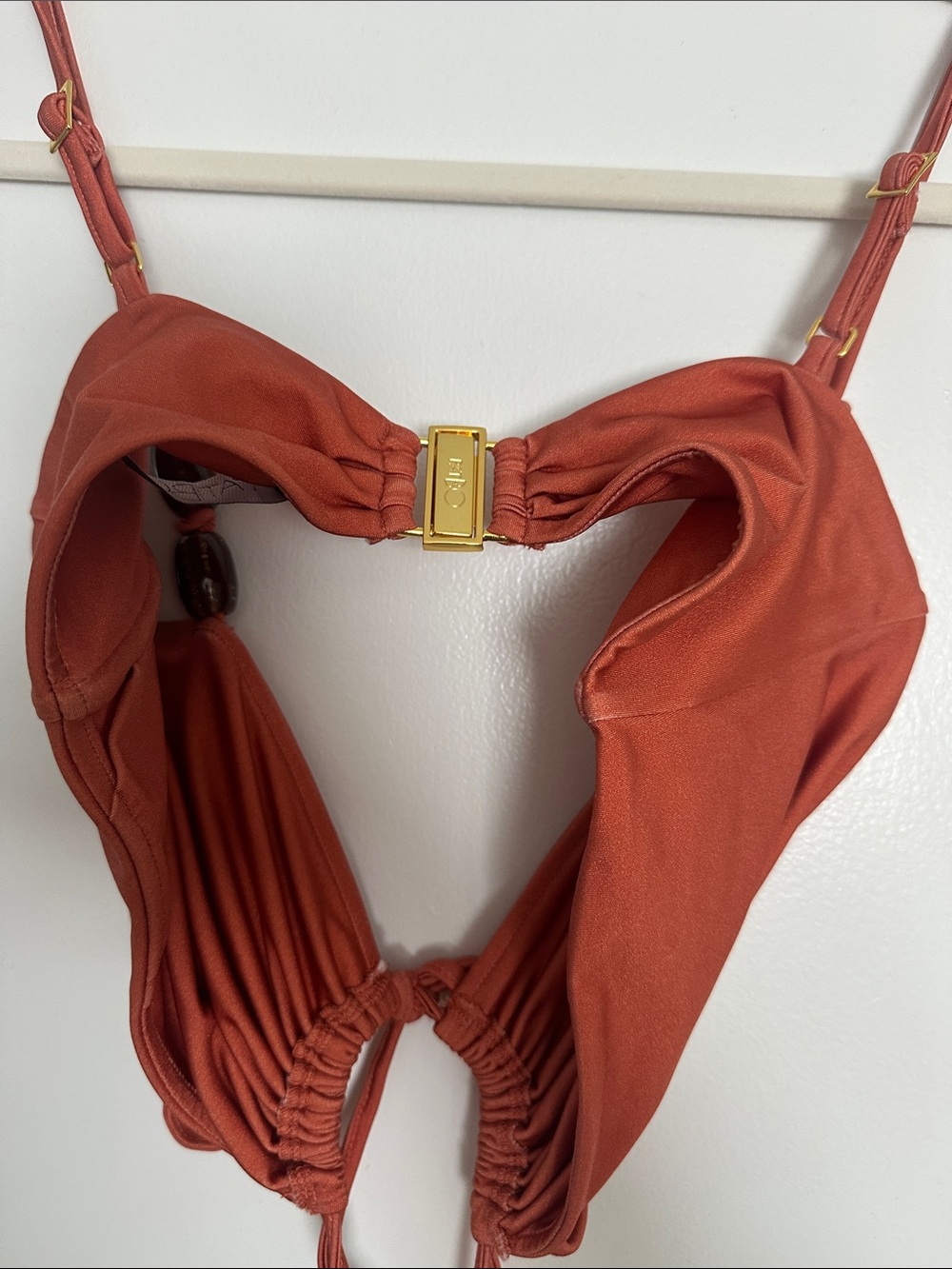 PatBO Rust-Brown Beaded Halter Top - Picture 6 of 8
